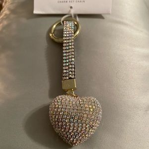 Heart charm keychain